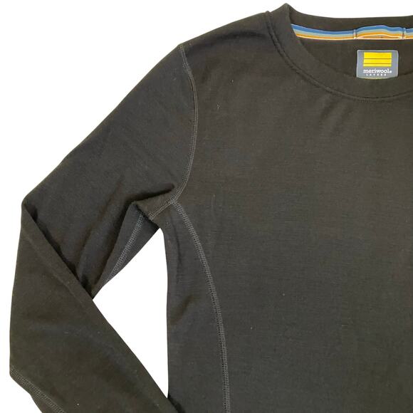 Meriwool Layers Women's Sz S Black Merino 250g Base Layer Long Sleeve Top Shirt - Picture 8 of 16